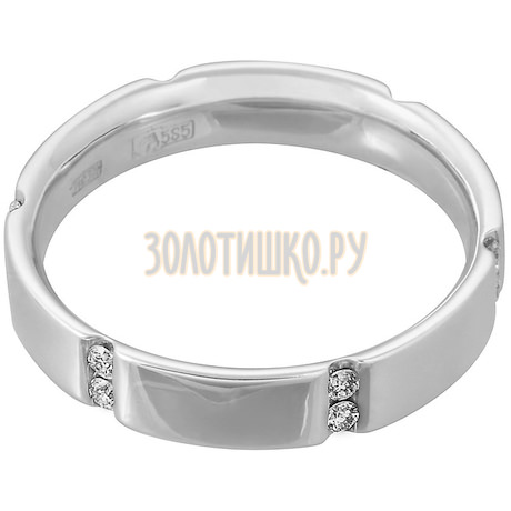 Мужское кольцо из белого золота с бриллиантом (n) 1_01757