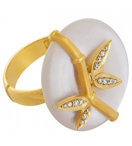 Золотое кольцо с халцедоном и бриллиантами