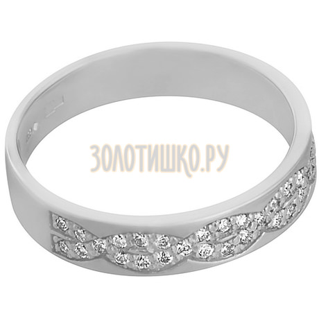 Обручальное кольцо из белого золота с бриллиантами 1_01844