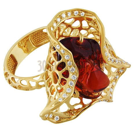 Золотое кольцо с опалом и бриллиантами 1_01845