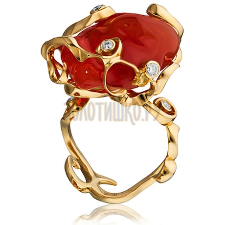 Золотое кольцо с опалом и бриллиантами 1_01912