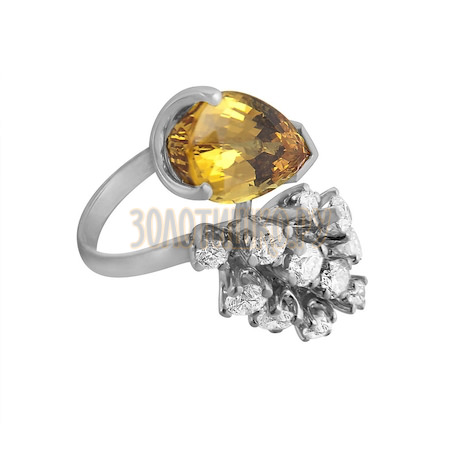Кольцо из белого золота с сапфиром и бриллиантами 1_01922