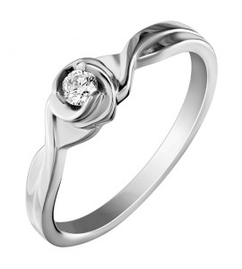Кольцо из белого золота с бриллиантом (n)