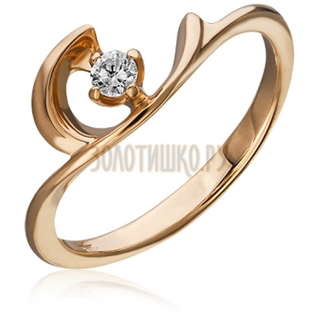 Золотое кольцо с бриллиантом 1_02270