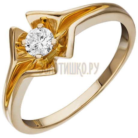 Золотое кольцо с бриллиантом 1_02274