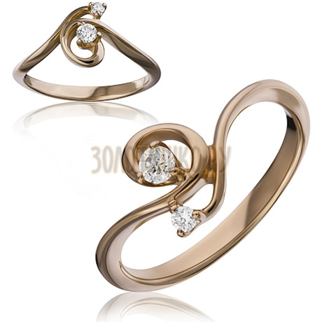 Золотое кольцо с бриллиантами 1_02305