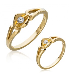 Золотое кольцо с бриллиантом (n)