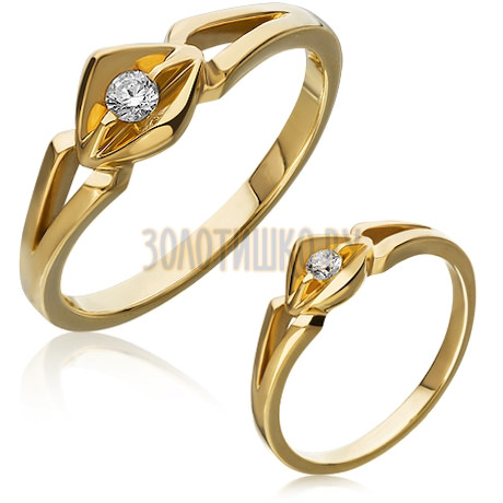 Золотое кольцо с бриллиантом (n) 1_02308