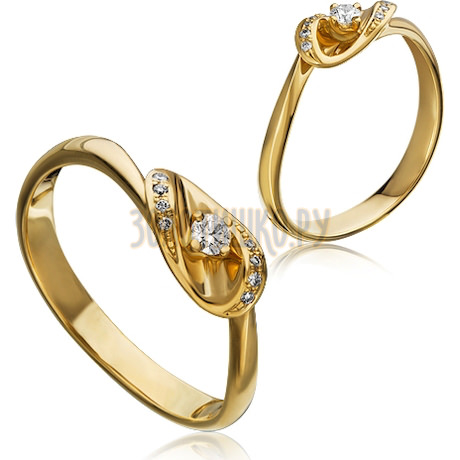 Золотое кольцо с бриллиантом (n) 1_02334