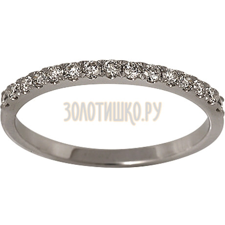 Обручальное кольцо из белого золота с бриллиантами 1_02385