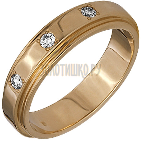 Золотое обручальное кольцо с бриллиантами 1_02386
