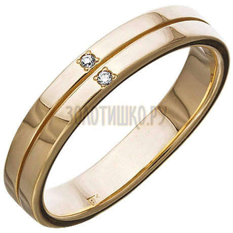 Золотое обручальное кольцо с бриллиантами 1_05034